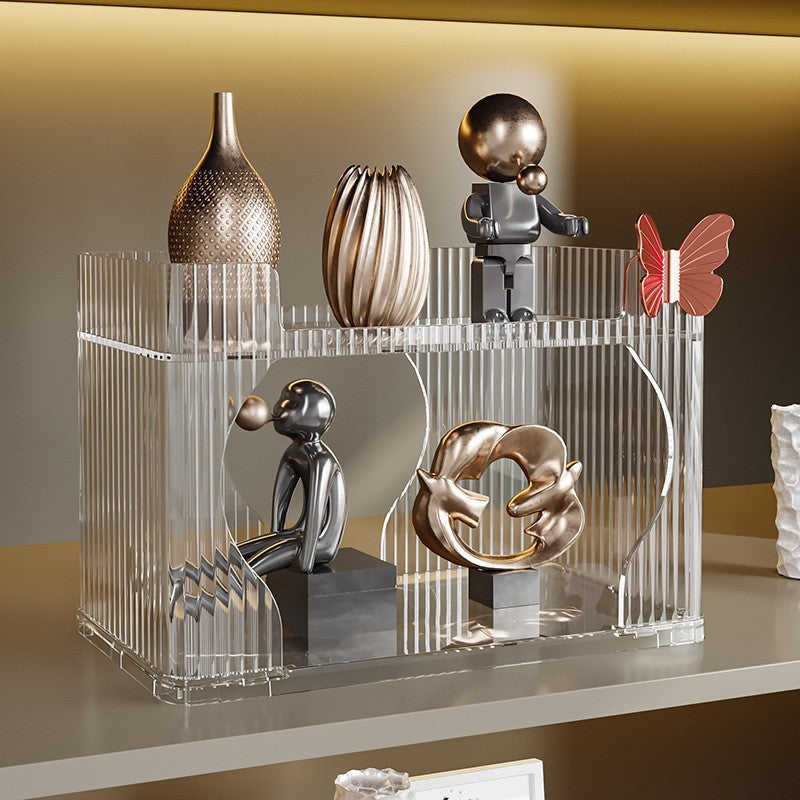 Customized desktop cup storage rack Multifunctional water cup storage box Dust-proof glass Teacup drain cup holder