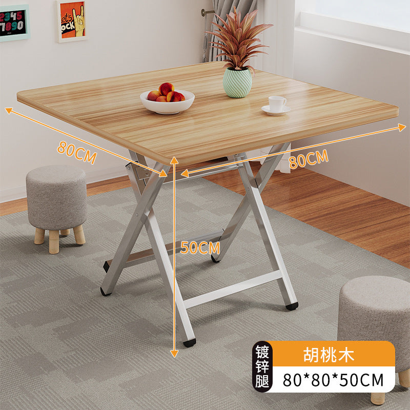 Foldable table dining table for home small table outdoor portable stall small apartment rental house simple dining square table