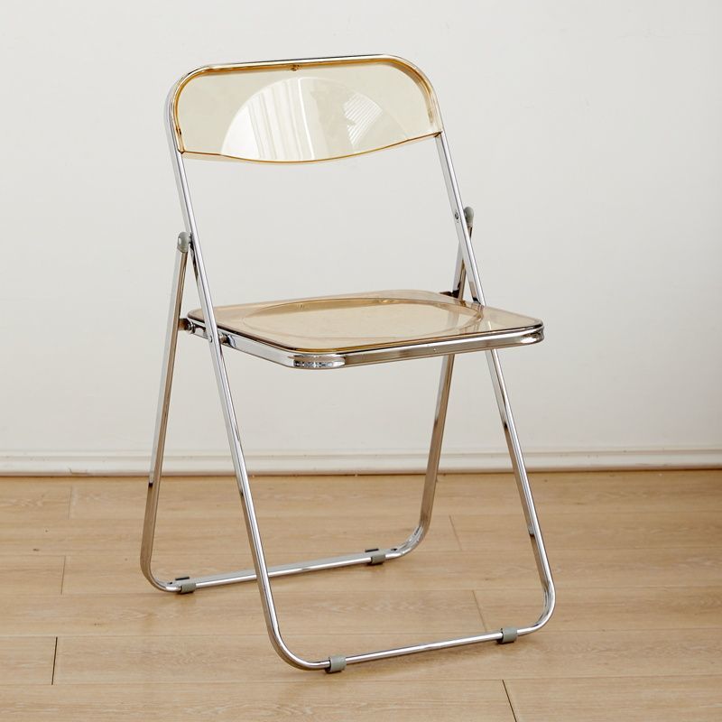 Casual foldable chair transparent crystal photo chair scandinavian acrylic fashion popular makeup stool backrest dining chair
