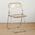 Casual foldable chair transparent crystal photo chair scandinavian acrylic fashion popular makeup stool backrest dining chair
