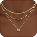 new arrivalins style multi-layered necklace european and american fashionniche stylestylish cuban chain clavicle chain for women