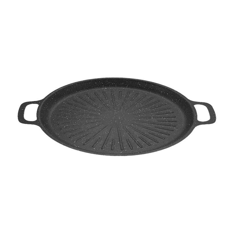 Personalized wholesale medical stone round baking dish outdoor camping style barbecue plate commercial barbecue plate multifunctional frying plate