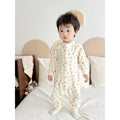 Baby cotton romper - newborn long sleeve bodysuit - autumn baby crawling suit