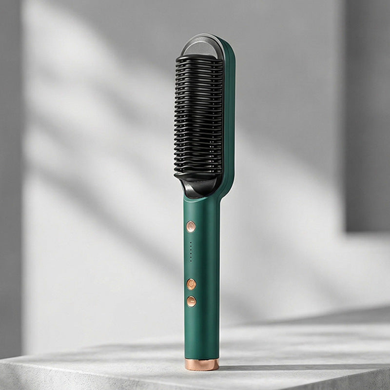 Negative ion hair straightening comb, straight hair and curly hair dual-purpose dormitory, non-damaging hair curling comb, inner buckle straightening curling iron, electric heating comb