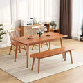 Cherry wood color dining table and chair all solid wood dining table combination dining chair for home rectangular solid wood dining table and chair combination