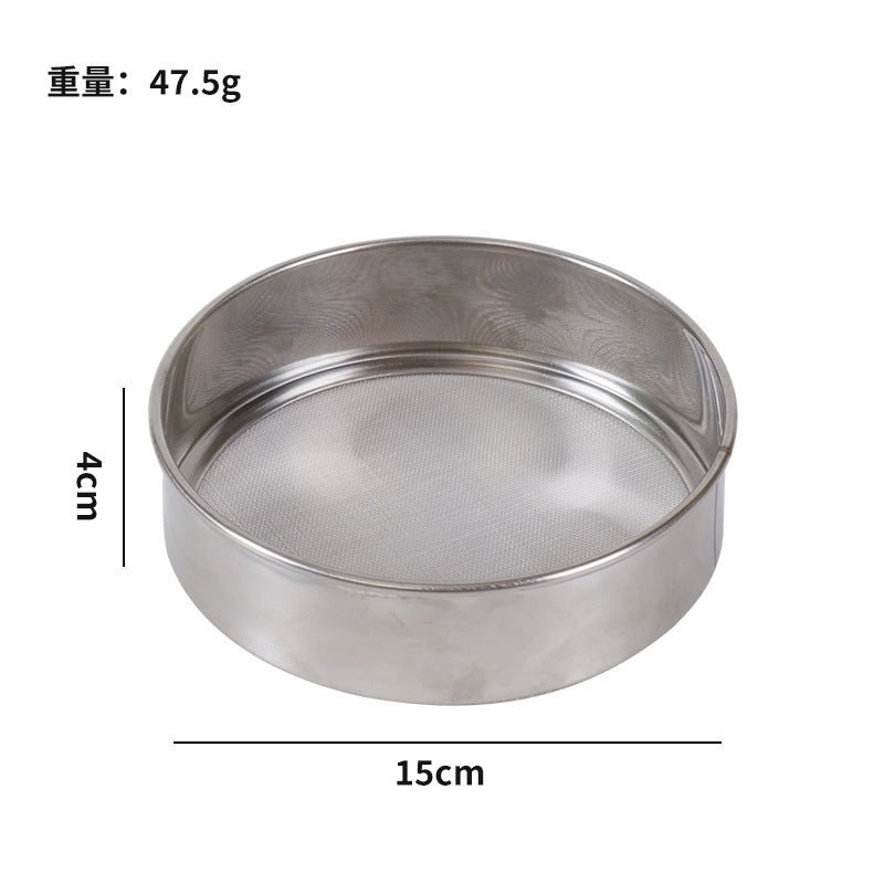 Stainless steel flour sifter, heavy-duty handheld sieve, baking tool, fine 40-mesh filter, ultra-fine flour sifter