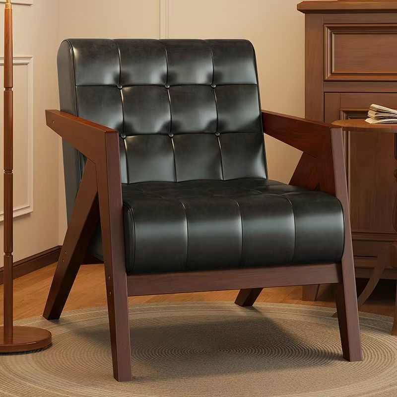 Single sofa chair popular richard solid wood lazy sofa milk tea shop coffee shop table and chair combination b&b sofa