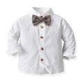 new children's suit boys' clothing spring autum outfit white shirt kids wear overalls gentleman's first birthday dress