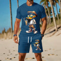 men's short-sleeve and shorts set, casual sportswear set, 3d printed cross-border hot seller, dropshipping available