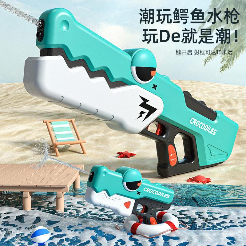 Summer automatic water suction crocodile electric water gun continuous water gun toy boy high pressure spray 61 water gun