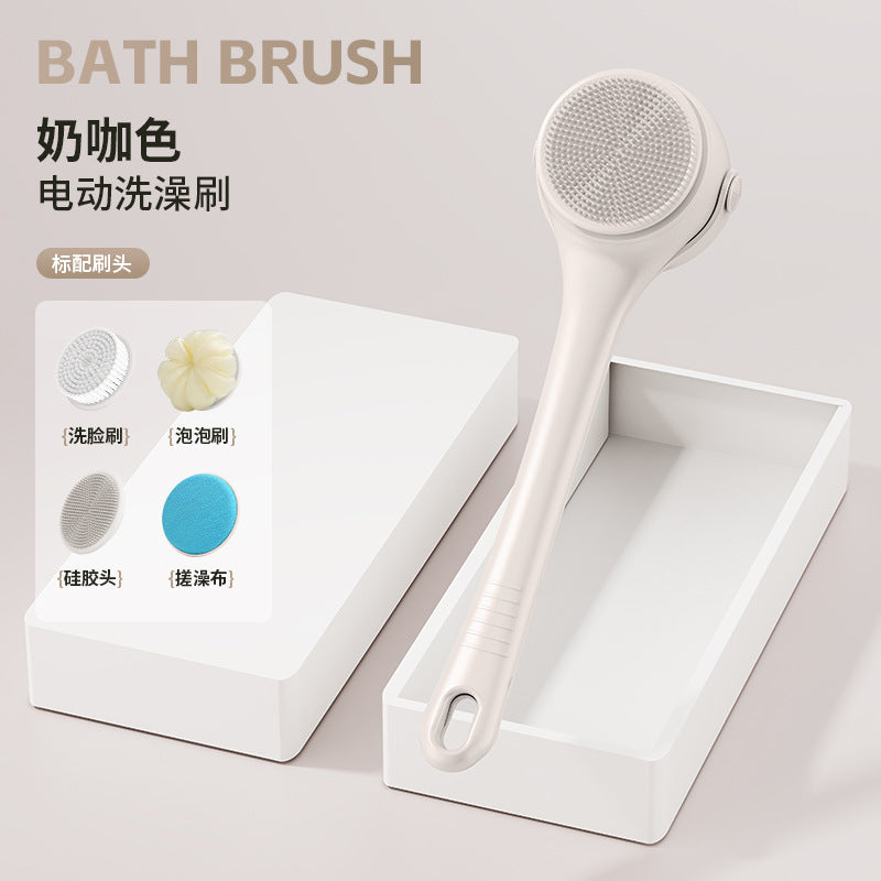 hot-selling electric bath brush, rechargeable fully automatic back rub, mud massage artifact, bath brush, face wash and bath instrument