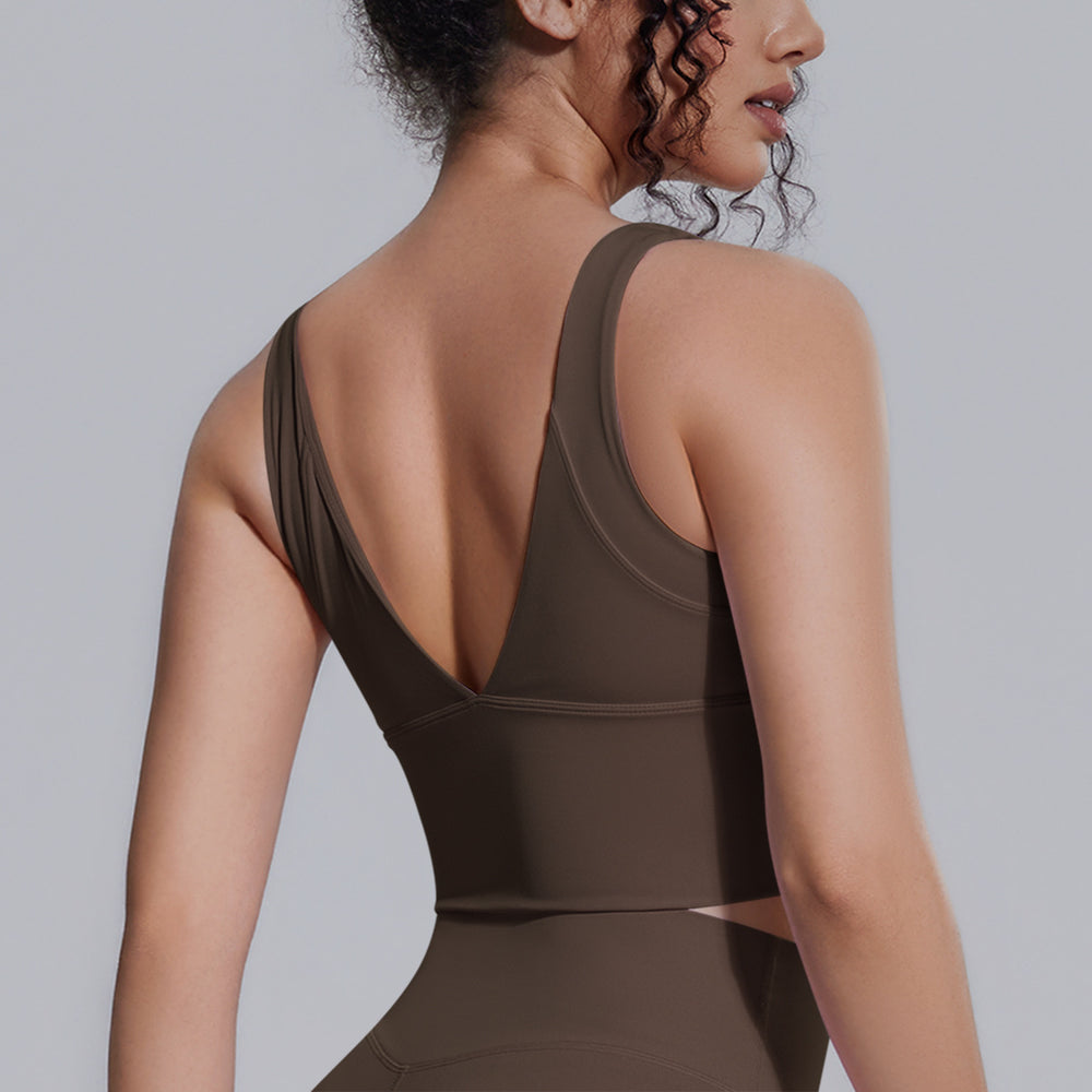 pure color high-strength yoga vest chest pad bubble wrap sports intimates breathable push-up running fitness bra for women