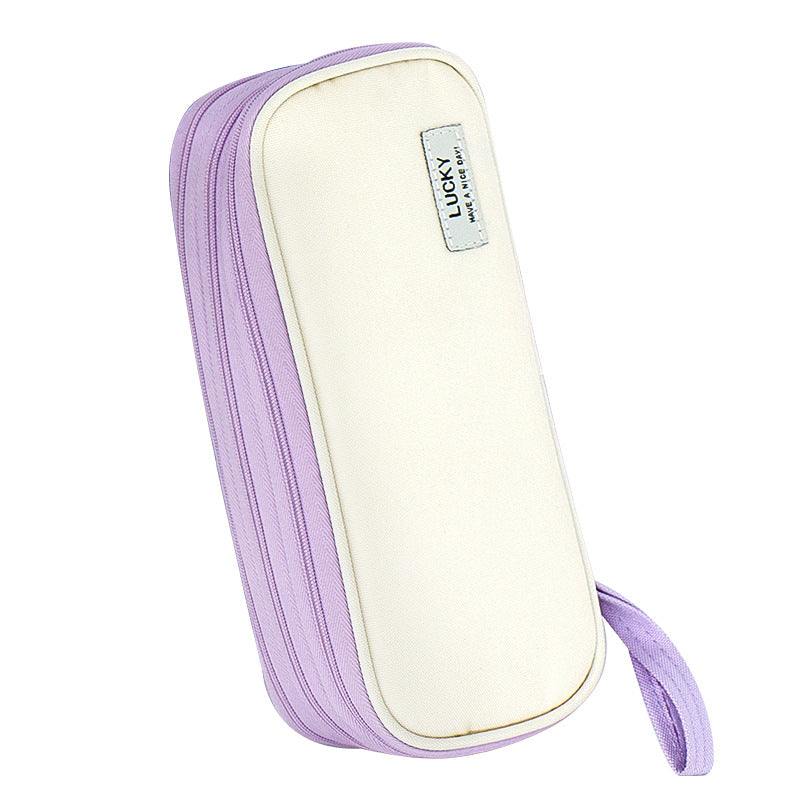 Cross-border pencil bag, Japanese and Korean macaron color matching can be turned into a large-capacity pencil bag, Japanese multi-functional stationery box for middle school students