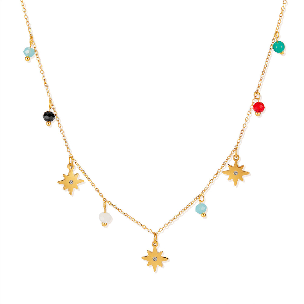new arrivalcolorful heart pendant casualclassy necklace for men and women daily wear gold titanium steel jewelry