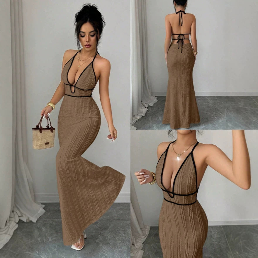 Fashion cross-border  sexy suspender dress texture silm suspender tight suspender skirt