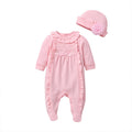 Kidsspring & fallnew arrivalcute baby jumpsuit baby girl bag butt girl girllong sleeves bag foot crawling suit khaki