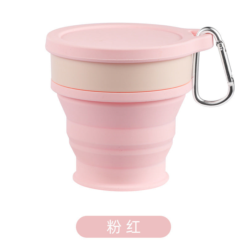 Upgraded silicone collapsible cup with hanging hole - portable travel water bottle for outdoor use, suitable for kids