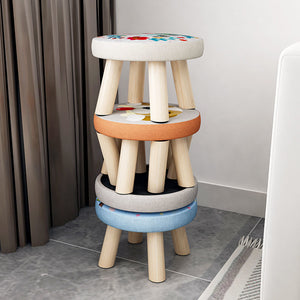 Baby chair cartoon creative eating small stool small stool for home solid wood round low stool cute kids sofa stool