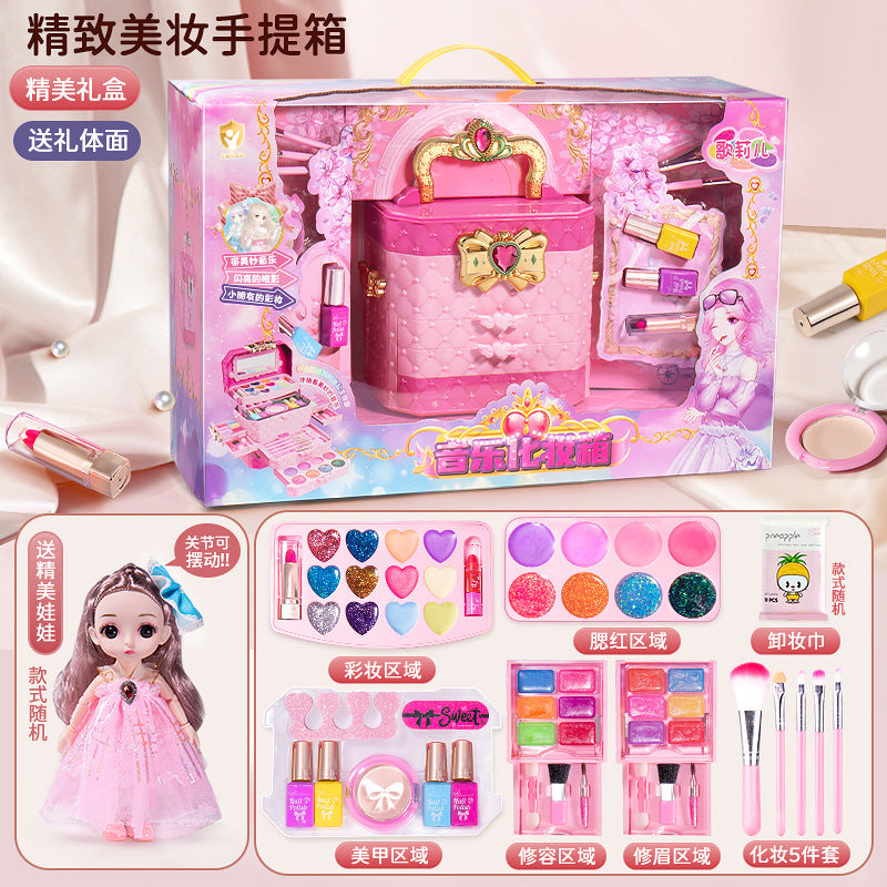 Kids' makeup table playset toy - nail polish, princess makeup box, pretend play, parent-child interaction