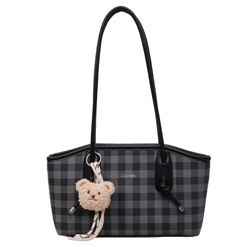 retroprinting armpit bag for women 2026new arrivalplaidcasualsatchel bag large capacity niche style shoulder bag