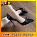 Sweet side cutout high heels women's niche comfortable bow thin heel pointed toe pumps 2025 new spring/summer collection