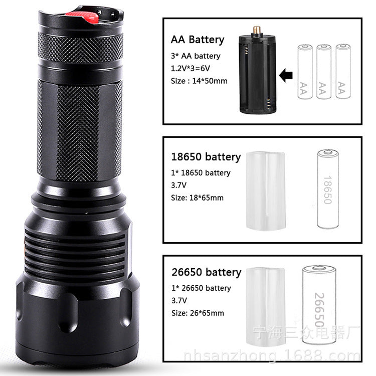 Factory direct sales  platform all kinds of strong light flashlights P50 strong light aluminum all-gold flashlights