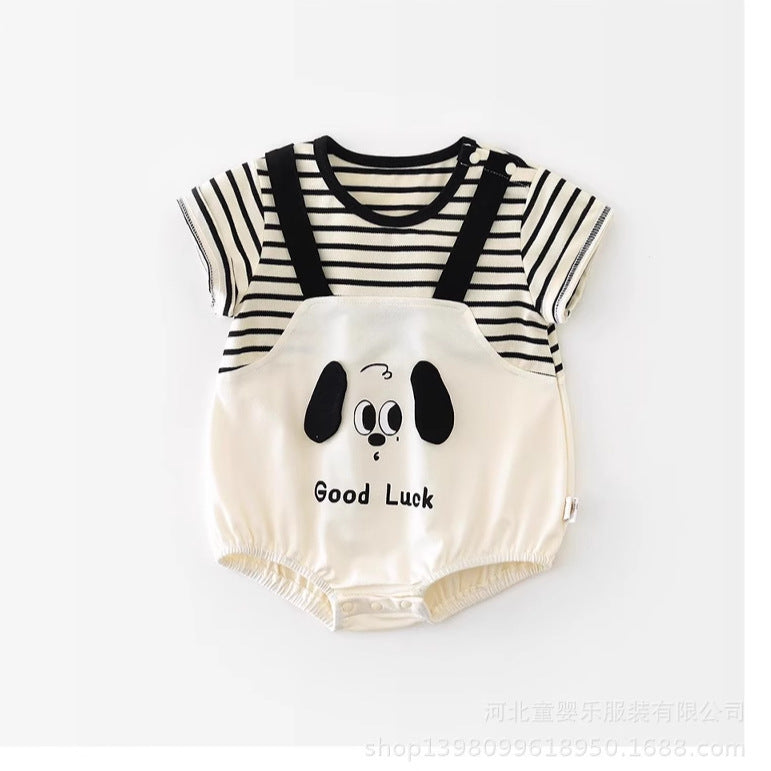 Summer baby rompers - lightweight cotton short-sleeve onesies for infants and toddlers - summer outfits, crawling suits, and outdoor wear for baby boys and girls