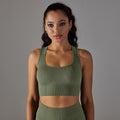 new arrival seamless quick-drying yoga clothes sexy back bubble wrap push-up sports bra running fitness vest for women