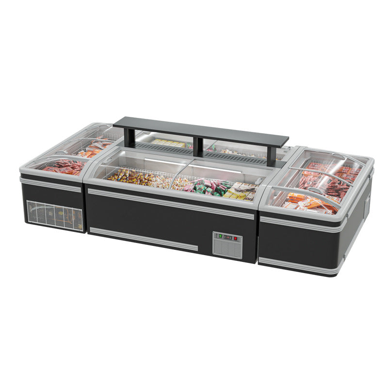 Huaer horizontal freezer supermarket large capacity combination island cabinet ice cream cabinet commercial refrigerator ice cream freezer display cabinet