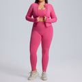 European and american plus size long sleeve yoga outfit set - women's high elasticity quick-dry activewear three-piece set - new autumn/winter fitness apparel