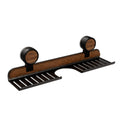 North american walnut suction cup bathroom organizer - no drilling required, vanity sink faucet & cosmetic storage rack