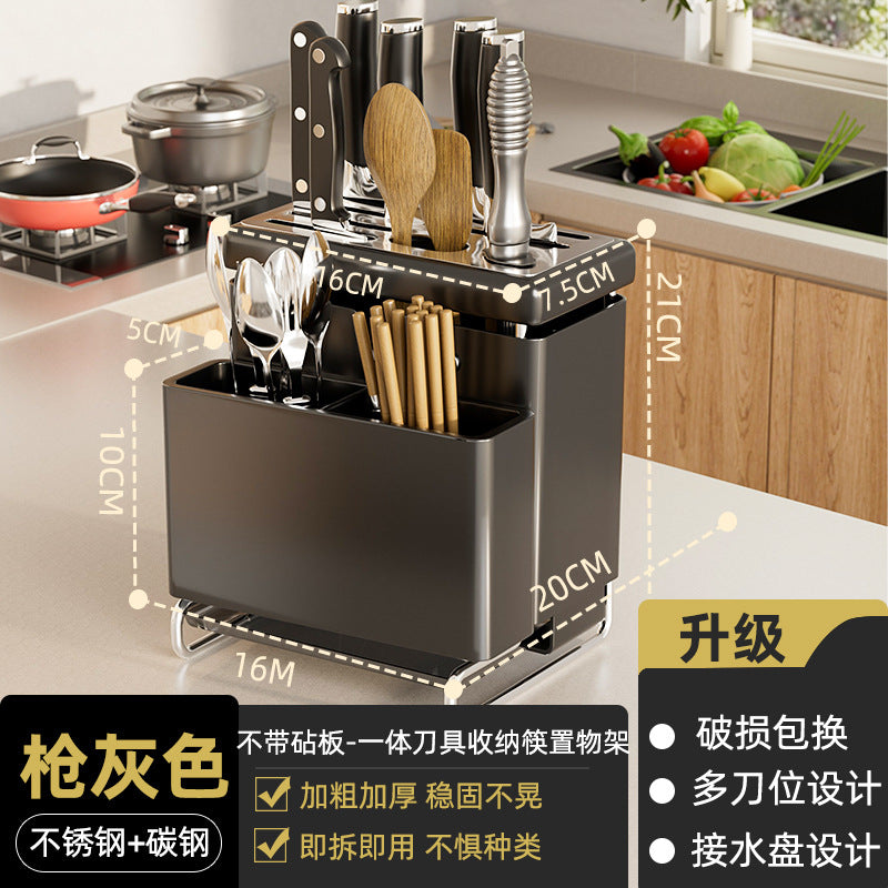 Multifunctional kitchen storage rack for kitchen knives, chopsticks, cutting boards, pot lids, all-in-one storage rack, for home countertop knives
