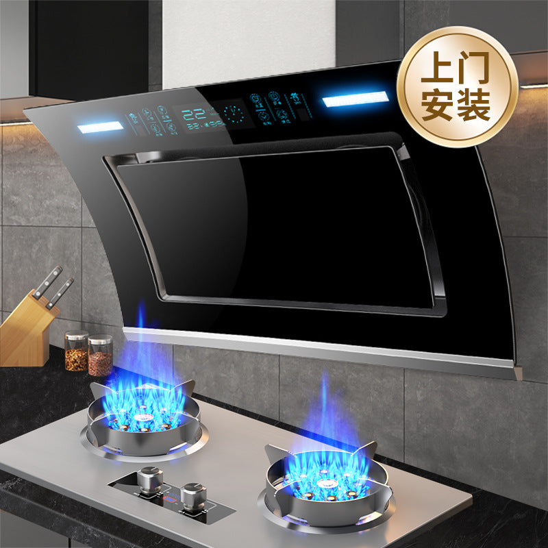 Wholesale high-suction range hood for home kitchen, side-exhaust type, compact wall-mounted double motor cooker hood