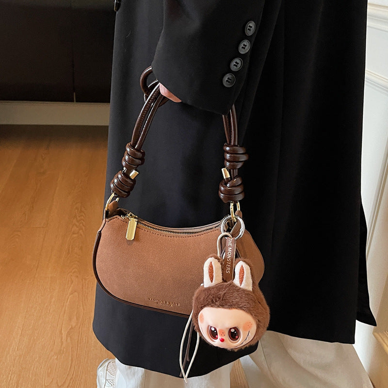 Super popular underarm bag, cute labubu pendant, fall and winternew arrivalaccessible luxuryniche style design, classy shoulder satchel bag