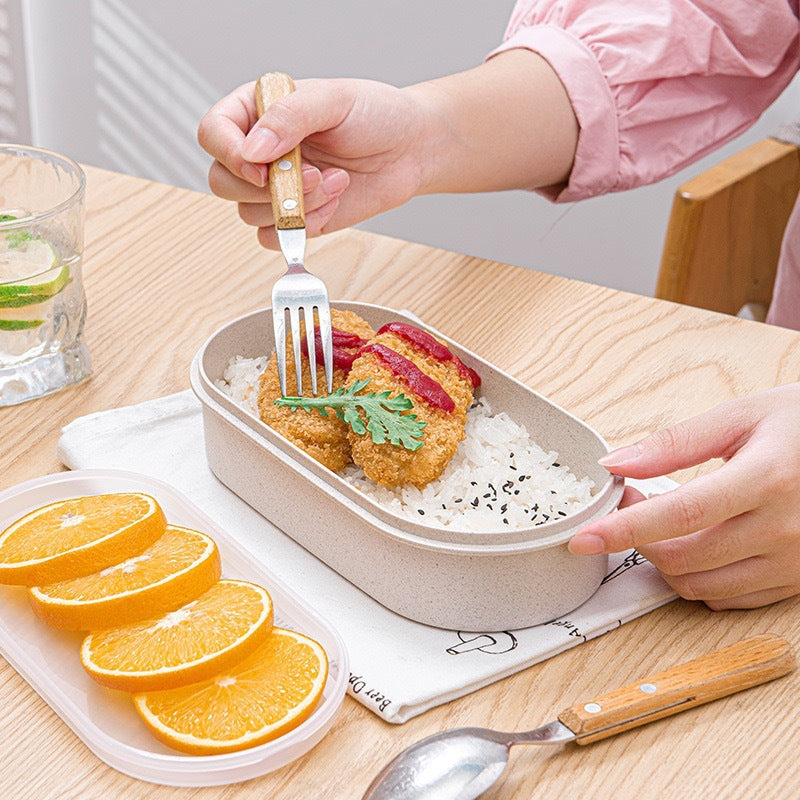 Cartoon easy bear wheat straw lunch box office worker bento box student lunch box with compartment microwave oven lunch box