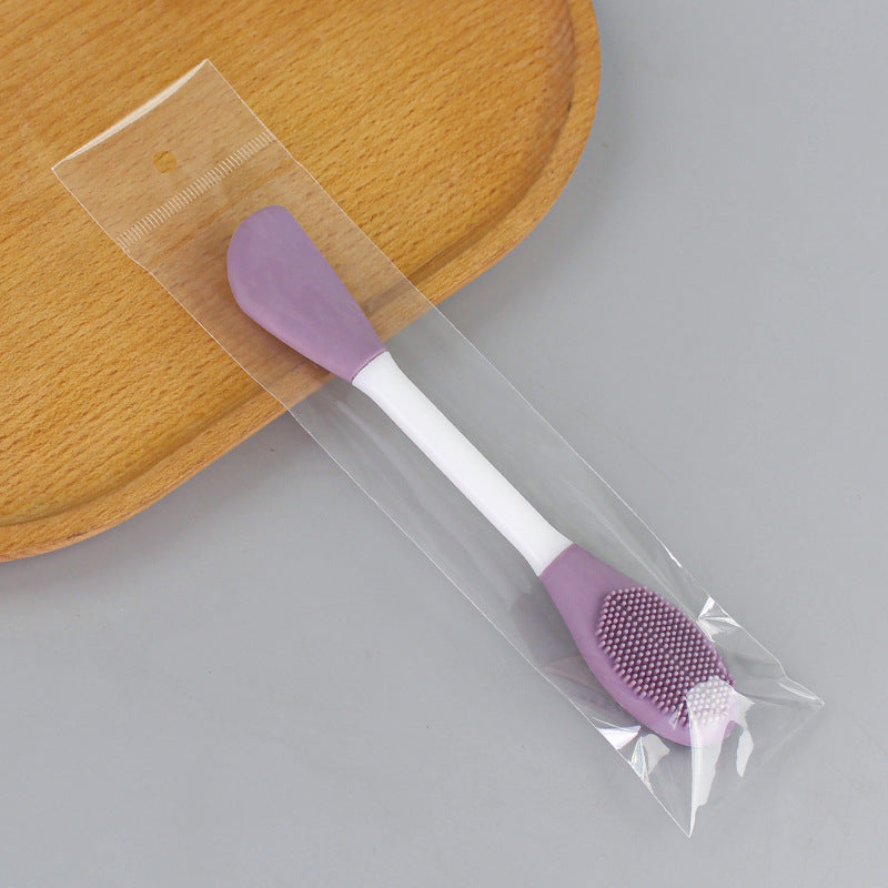 Tpr dual-ended soft gel mask brush - facial cleansing & massage brush, mud mask applicator, soft mask tool, professional brush