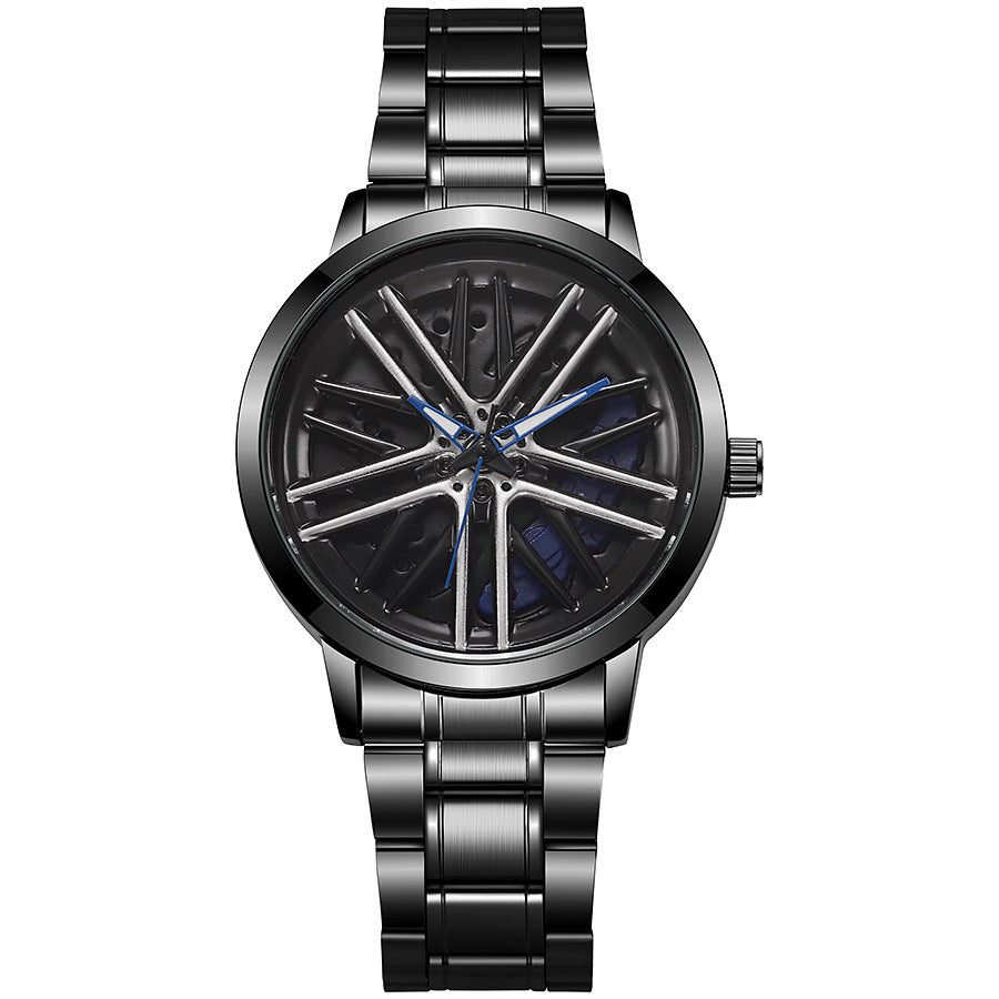 2025 new sports car wheel rotating watch - men's quartz watch with stylish car wheel design