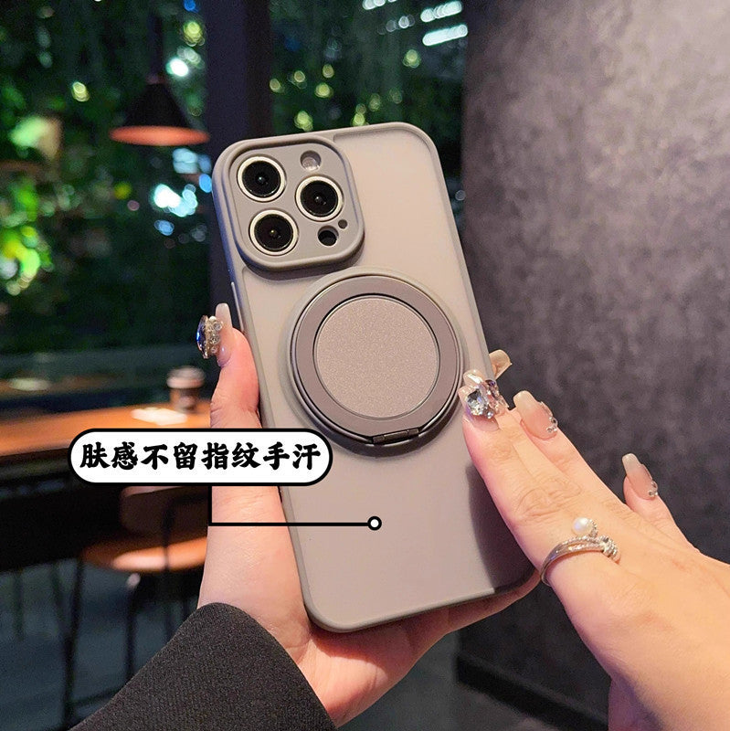 17 mobile phone case rotating stand 360 matte skin feel suitable for iphone 16 high-end pivot 11 apple 15pro