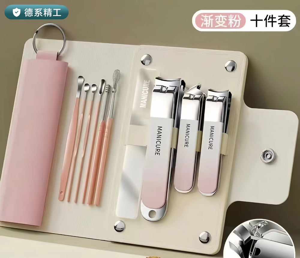 Nail clipper set leather case manicure manicure tool german precision douyin hot style nail clipper nail clipper set