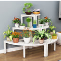 Solid wood corner flower shelf, multi-layered indoor space-saving floor-standing balcony wooden plant flower pot rack storage