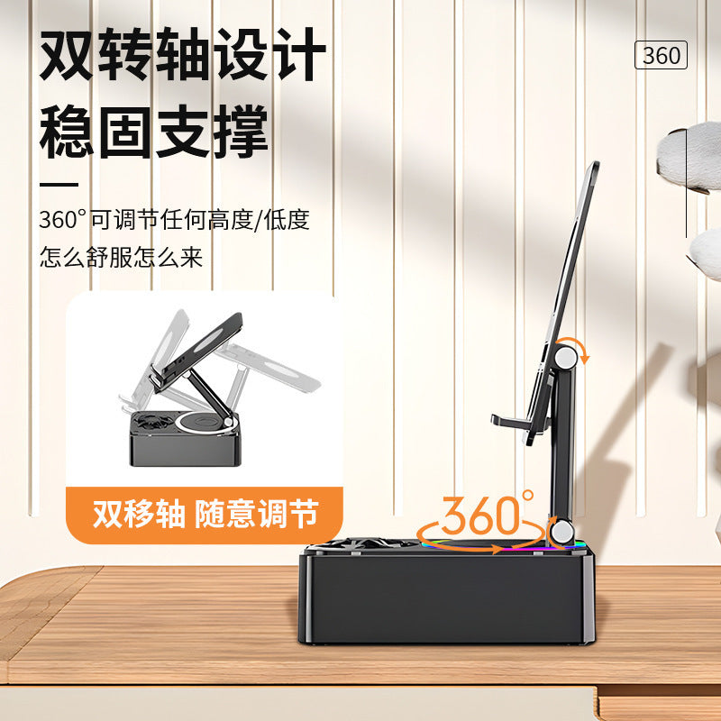 Karaoke rotating wireless desktop mobile phone holder bluetooth audio factory song microphone live broadcast speaker