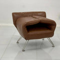 Italian desede leather casual chair, vintage-inspired folding airplane chair, armchair, single chair, sofa chair, recliner