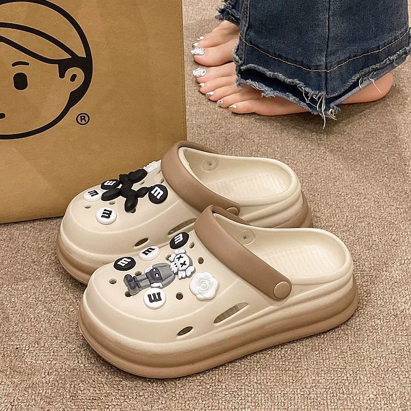 2025 baotou sandals women's hot style clogs outwear non-slip home soft beach new arrivalcouple sandals