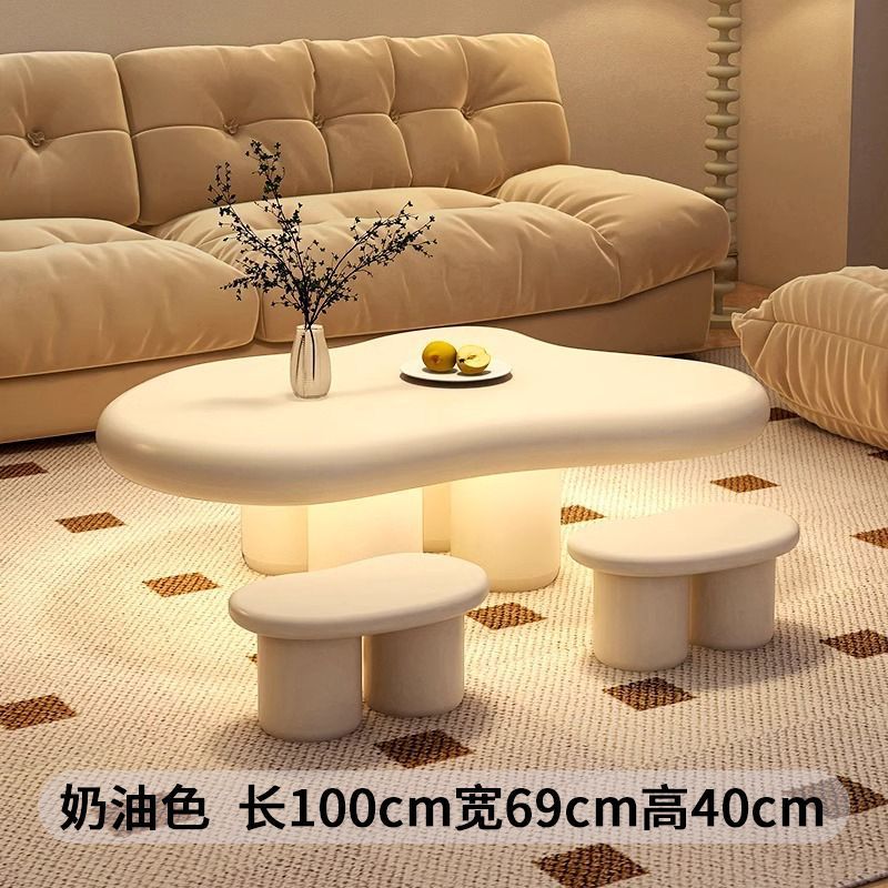 Scandinavianpopular cloud coffee table for home living room casual modern small apartment shaped table cream wabi-sabi style coffee table