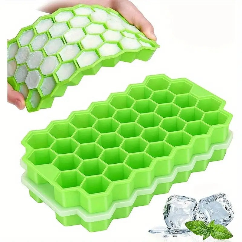 Silicone ice cube tray mold - easy release, quick freezing, fast ice dispensing - home use ice making mold - honeycomb ice cube tray - cross-border hot seller