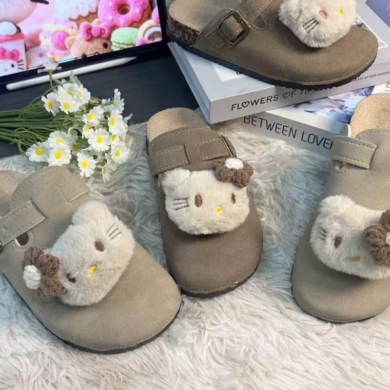 Family birkenstock outwear2025 spring autumcute cartoon big childrenkids birkenstock shoes toe outwear half slippers women