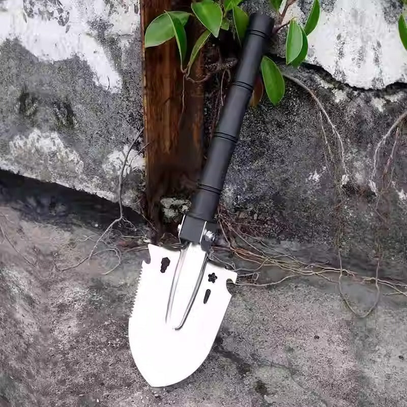 Engineer shovel multi-functional outdoor tool military shovel manganese steel thickened camping shovel small hoe vehicle foldable shovel