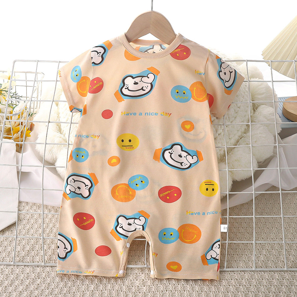 Kids' summer short-sleeve romper, newborn bodysuit, infant cotton onesie, baby boy and girl playsuit