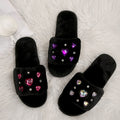 Wish supply flats rhinestone fur slippers women's fall and winter new arrival flats flip-flops cross-border plus sizeexport women's shoes
