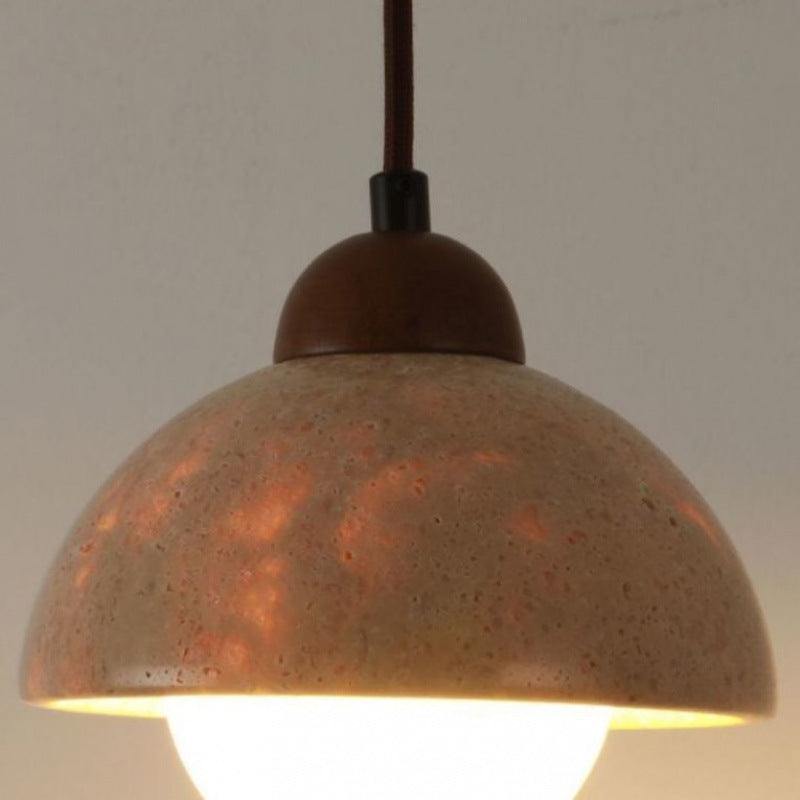 Yellow travertine bedroom bedside chandelier Japanese wabi-sabi retro restaurant chandelier designer homestay restaurant chandelier